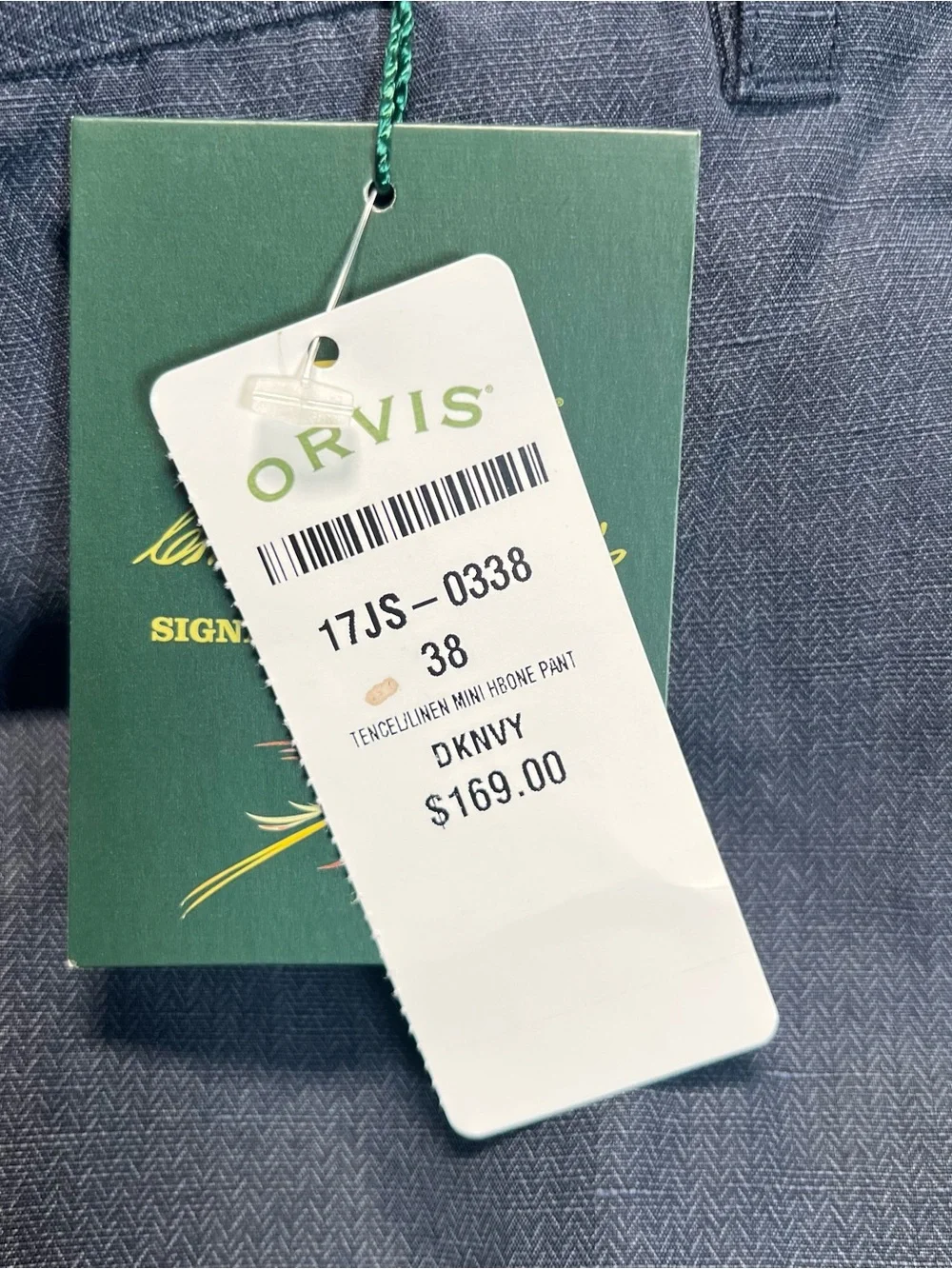 Orvis Signature Collection Men's Tencel Linen Pleated Trousers Pants 38 Raw Hem
